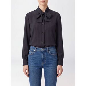 A.P.C. Women A.P.C. Striped Viscose Shirt With Long Sleeves And Pussy-Bow Collar